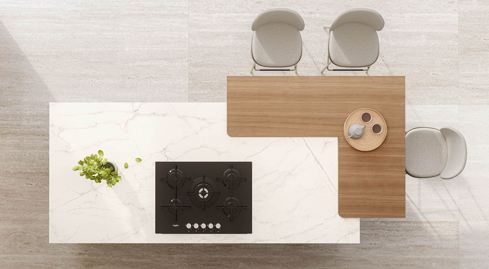 Cucina moderna con piano Caranto